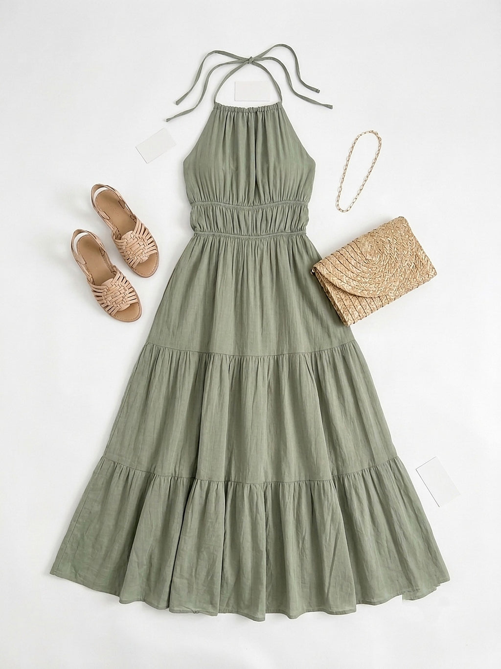 Robe longue dos nu à nouer — coupe bohème