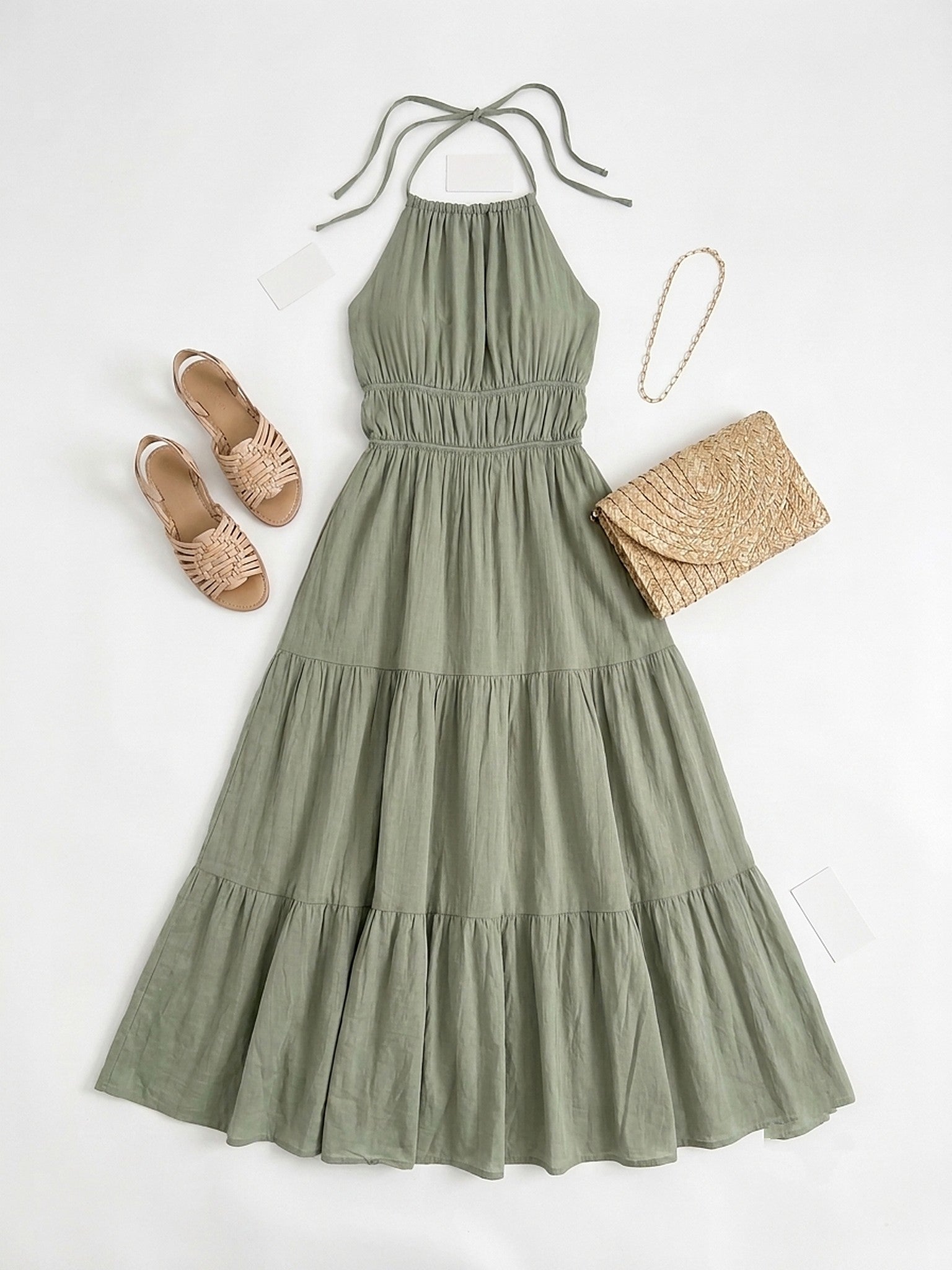 Robe longue dos nu à nouer — coupe bohème
