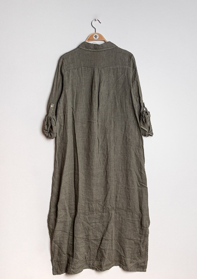 Robe chemise longue en lin