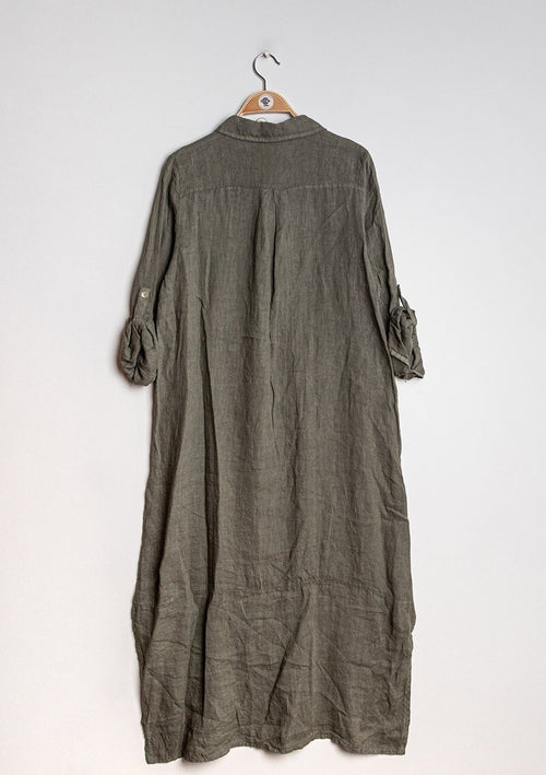 Robe chemise longue en lin